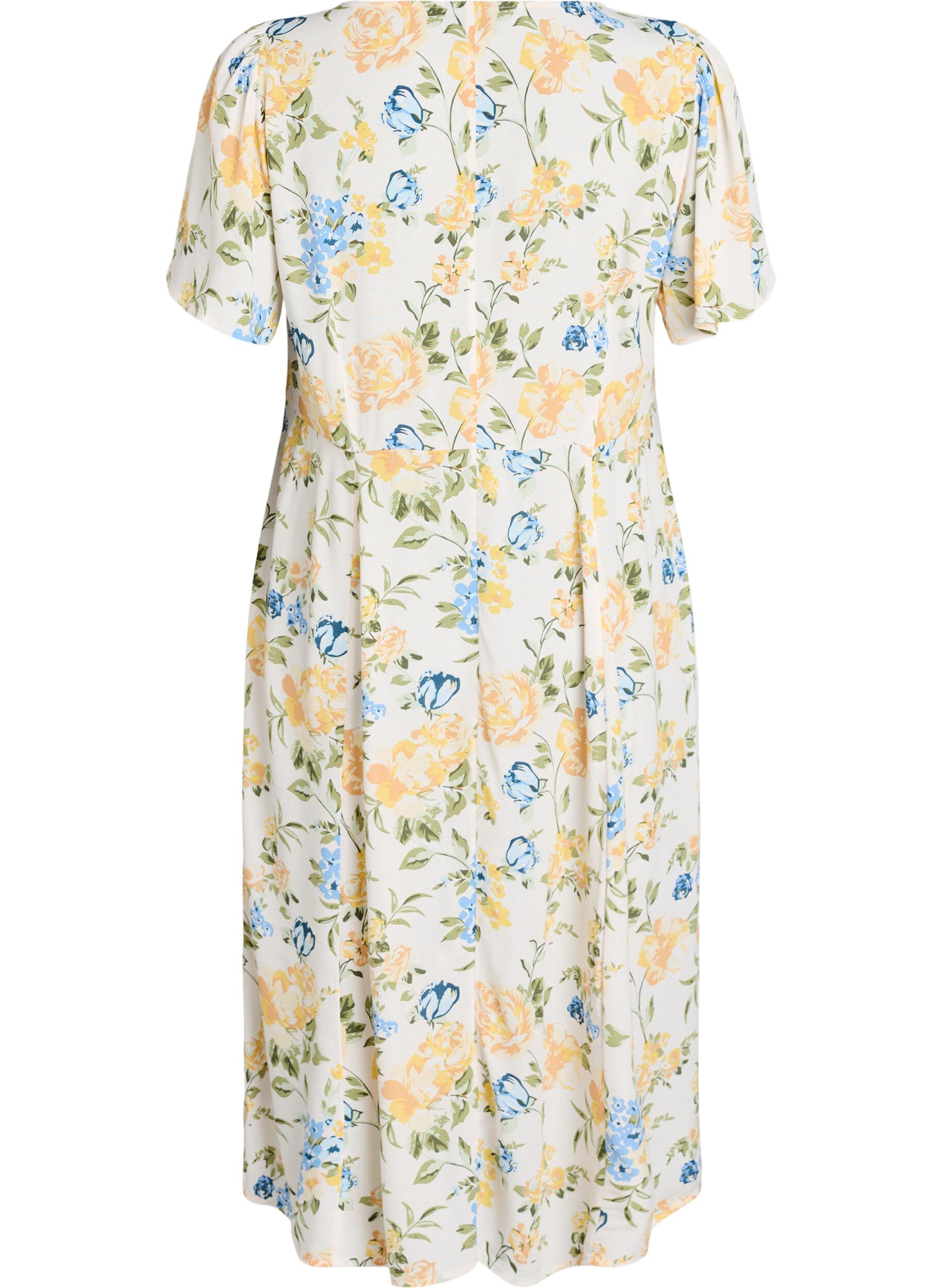 Zizzifashion Viscose midi dress with a floral print, Blue, Packshot image number 1