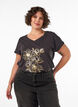 Cotton T-shirt with gold foil print, Dark Grey, Model image number 0