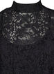Long-sleeved lace dress with high neck, Black, Packshot image number 2