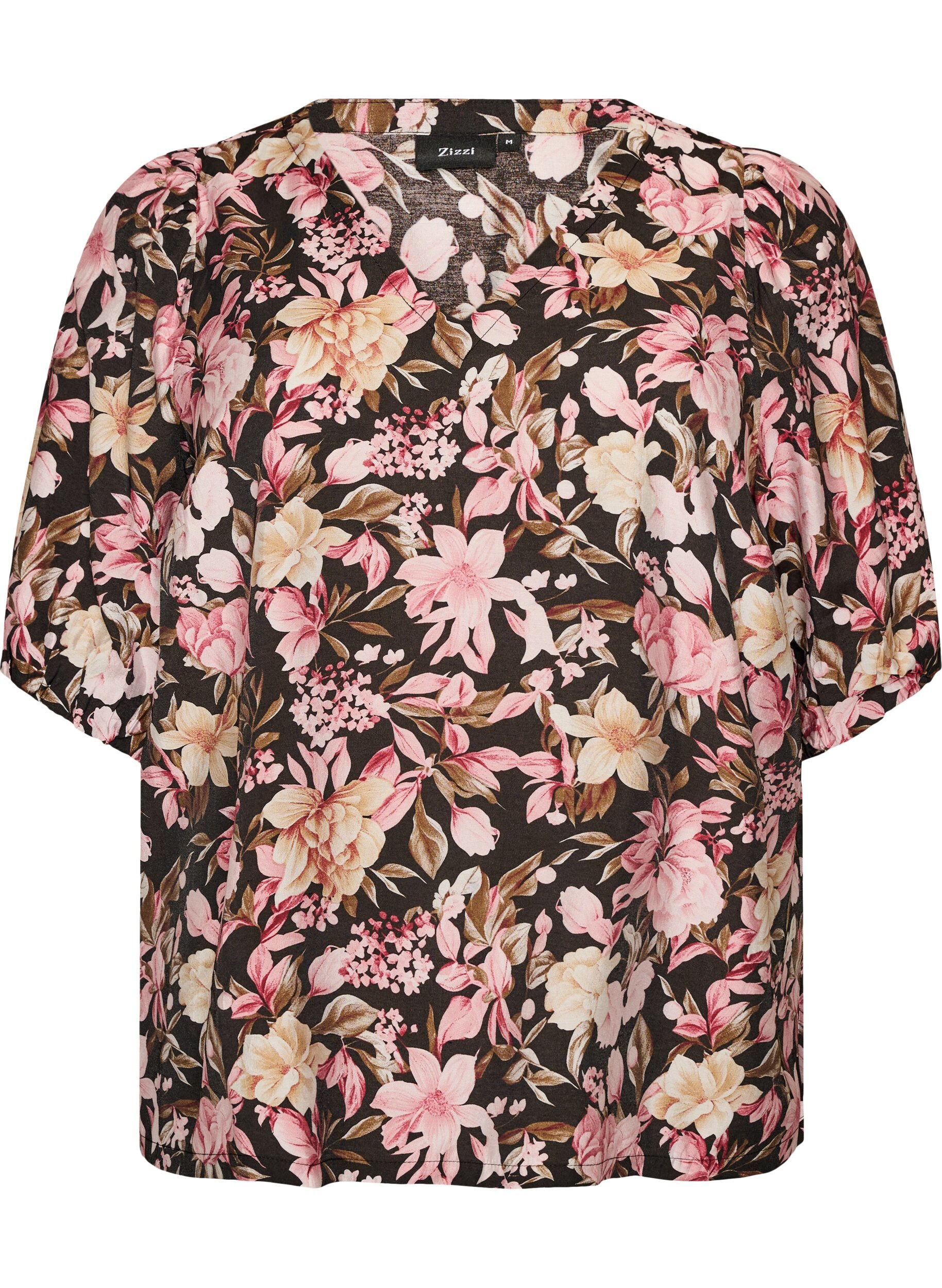 ZizzifashionViscose blouse with V-neck, Rose, Packshot image number 0