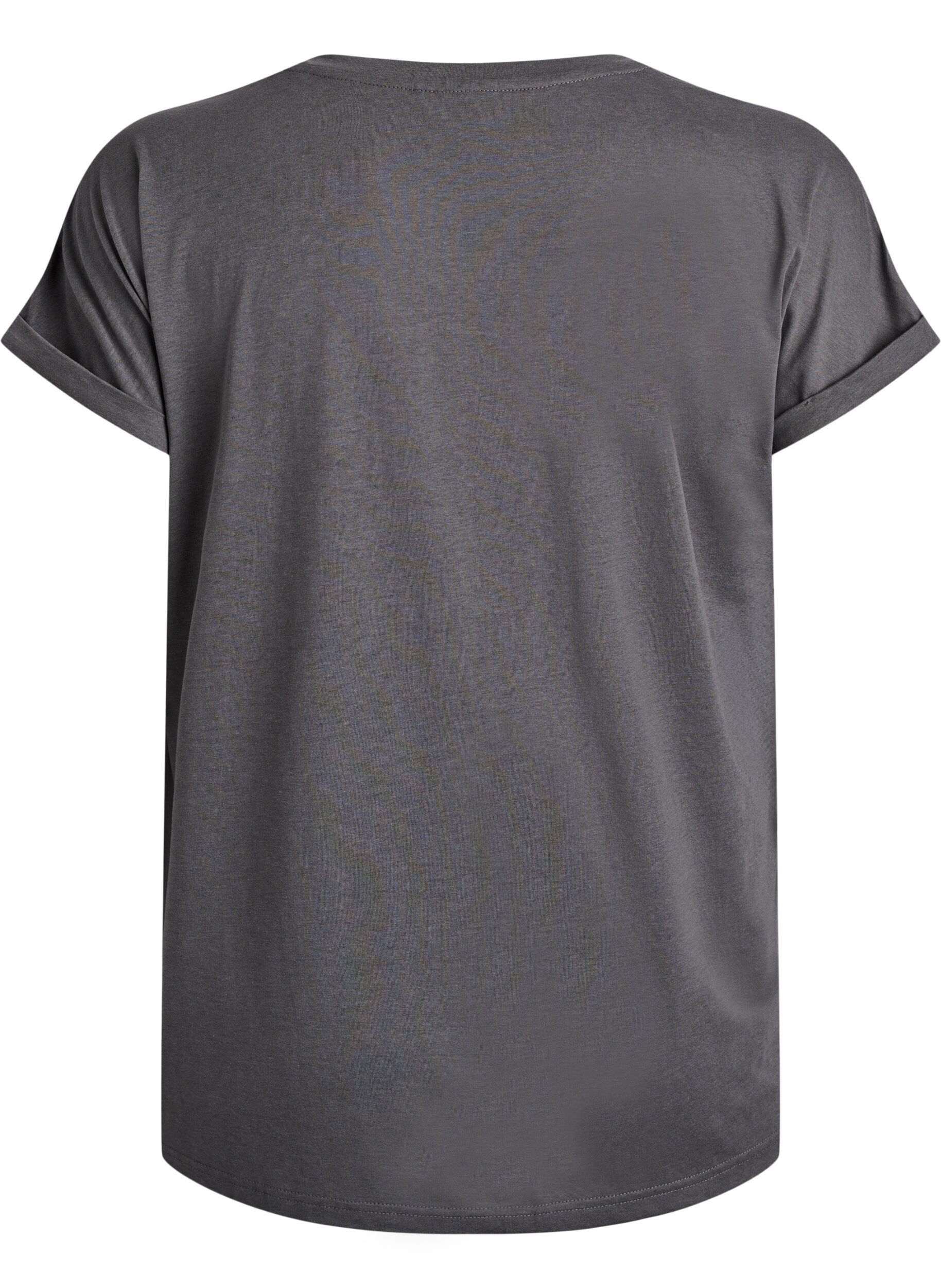 Zizzifashion Short-sleeved cotton blend t-shirt, Dark Grey, Packshot image number 1