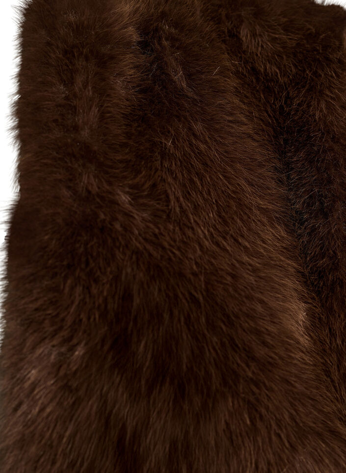 Short faux fur jacket with an open front, Brown, Packshot image number 2