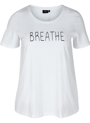 T-shirt with print, Br White BREATHE, Packshot image number 0
