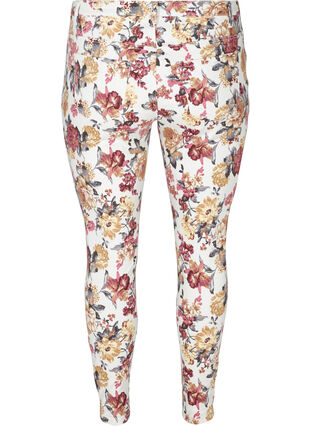 Super slim Amy jeans with floral print, White Flower AOP, Packshot image number 1