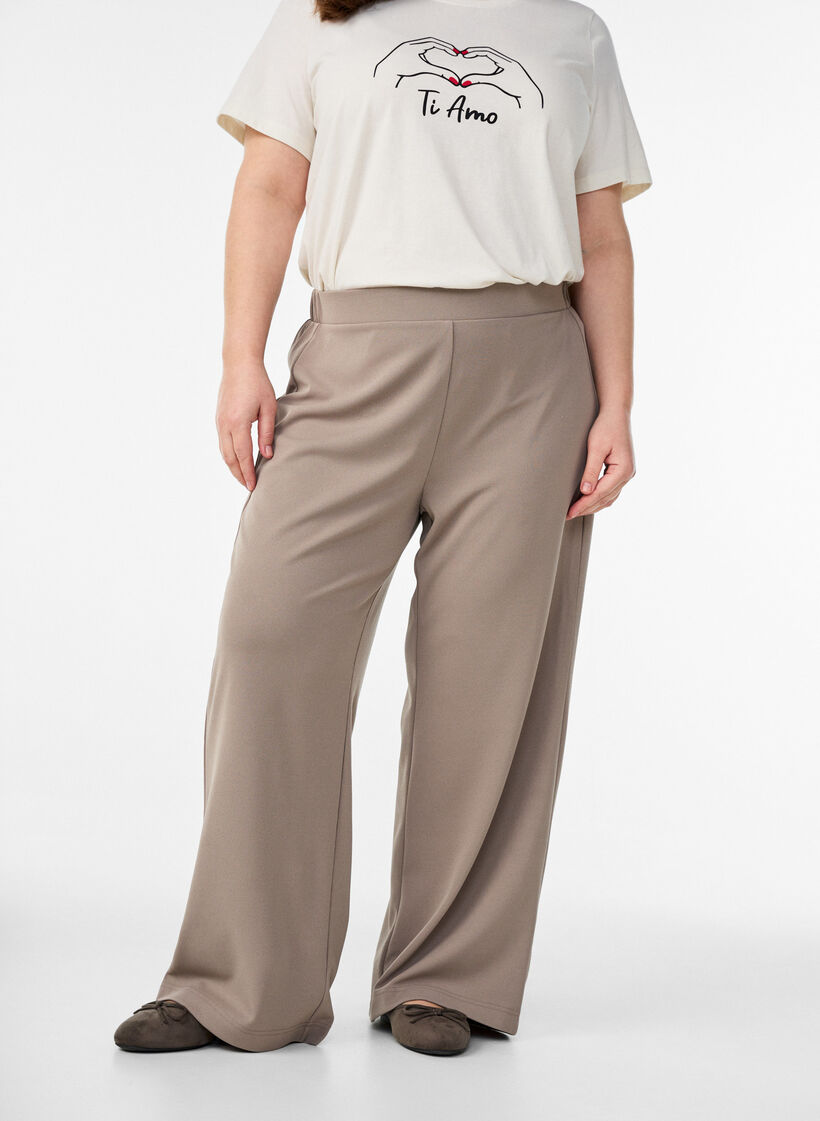 FLASH - Wide-leg trousers, Beige, Model image number 3