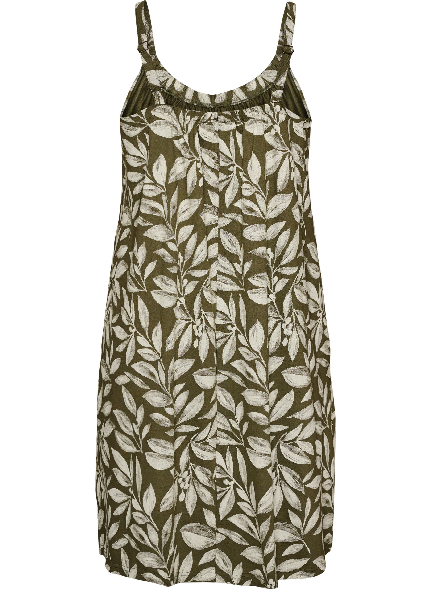 Zizzifashion Knee-length strap dress in organic cotton, Green, Packshot image number 1