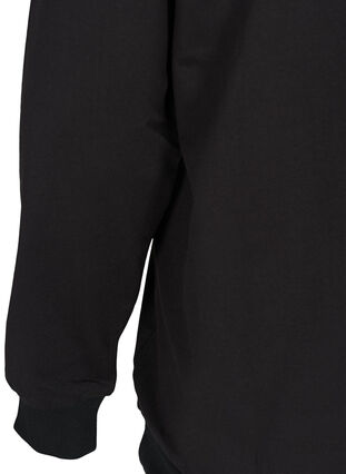 Sweatshirt with zip, Black w. Burlwood, Packshot image number 3
