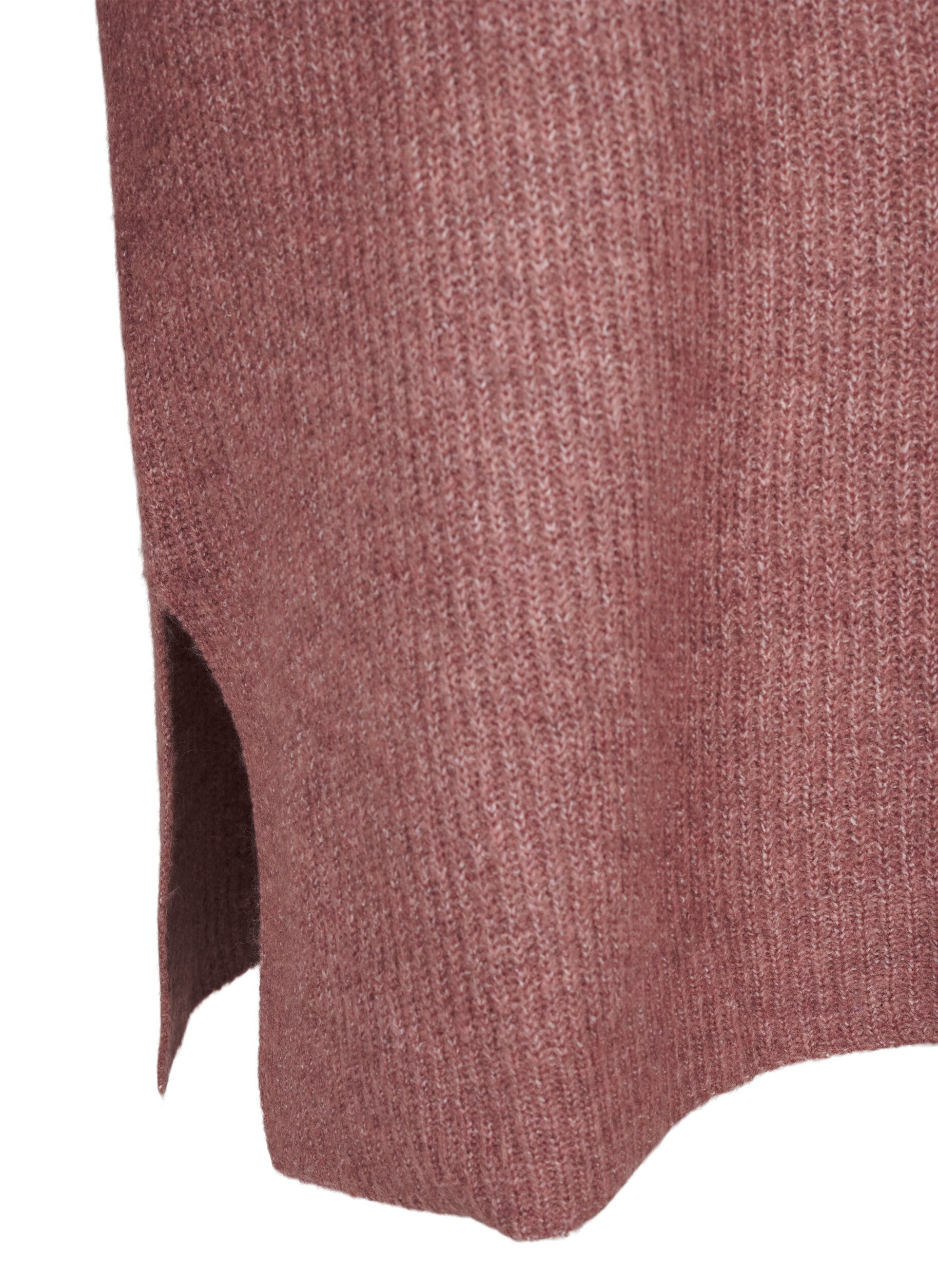 Zizzifashion FLASH - Knitted dress with turtleneck, Red, Packshot image number 3