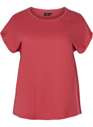 Short-sleeved cotton t-shirt, Earth Red, Packshot image number 0