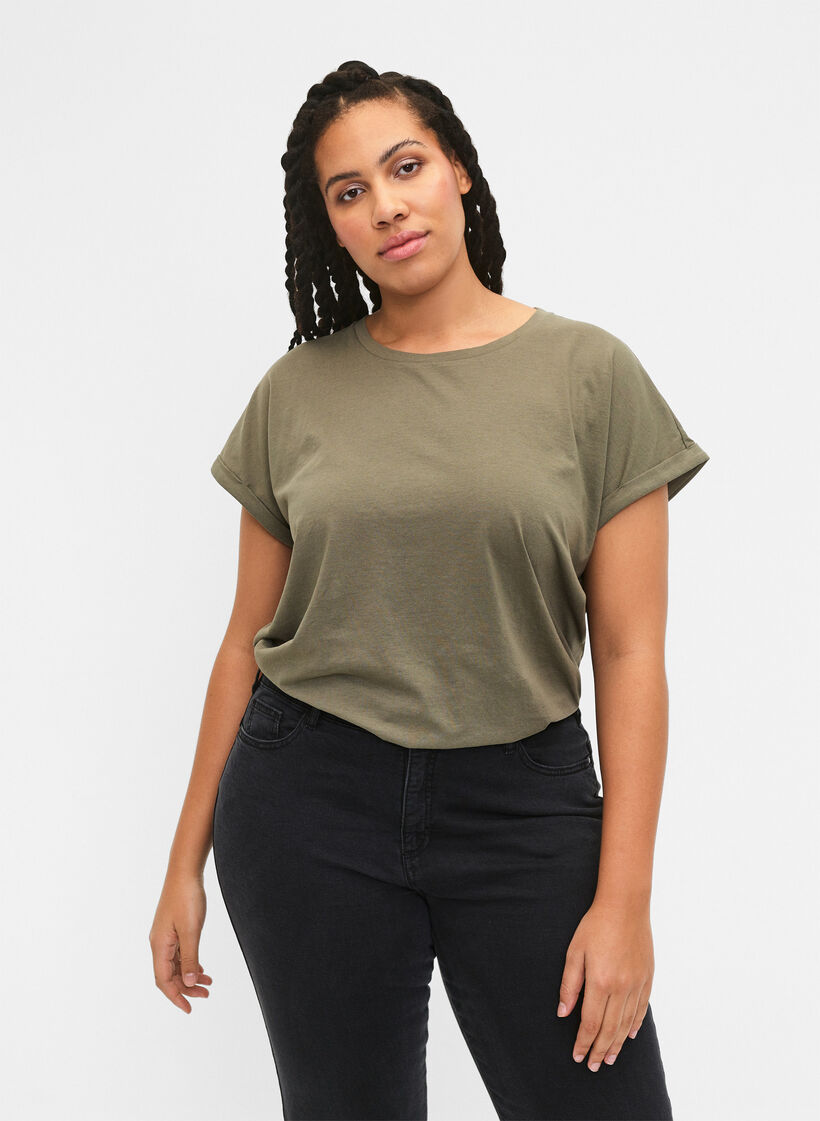 2-pack short-sleeved t-shirts, Green, Model image number 0