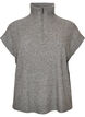 Knitted vest with a high collar and short zip, Grey, Packshot image number 0