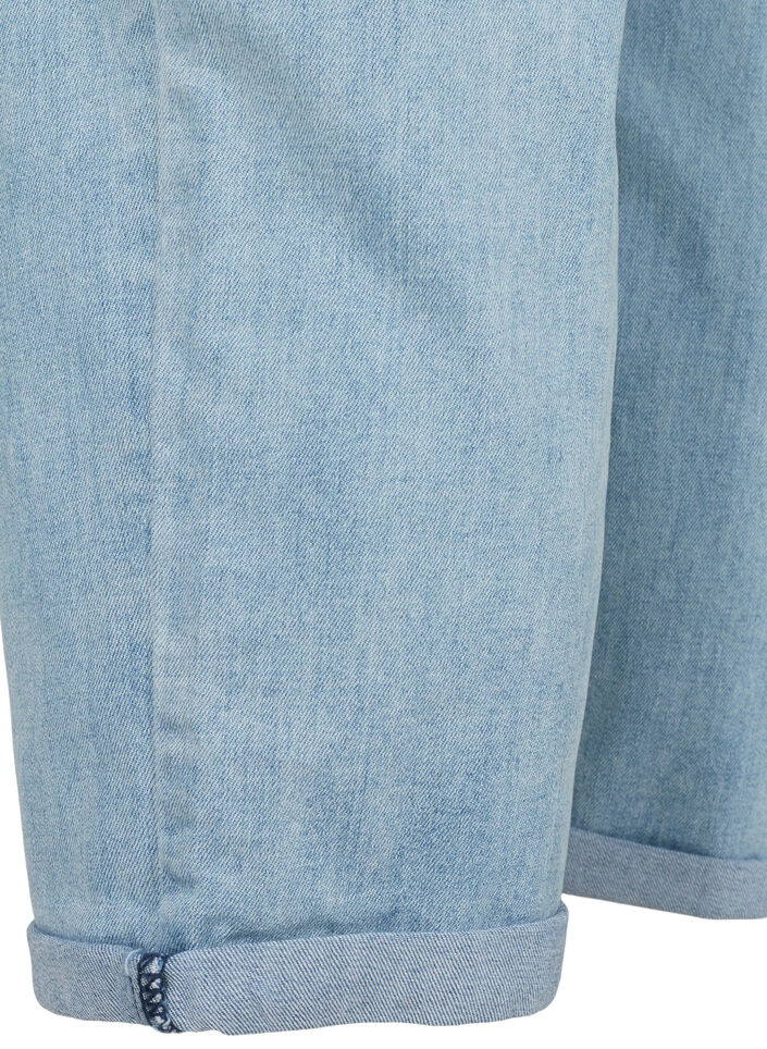 7/8 jeans with rolled up hems and high waist, Light Blue, Packshot image number 3