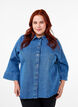 Denim shirt with rhinestones and 3/4 sleeves, Bl. Denim Rhinestone, Model image number 0