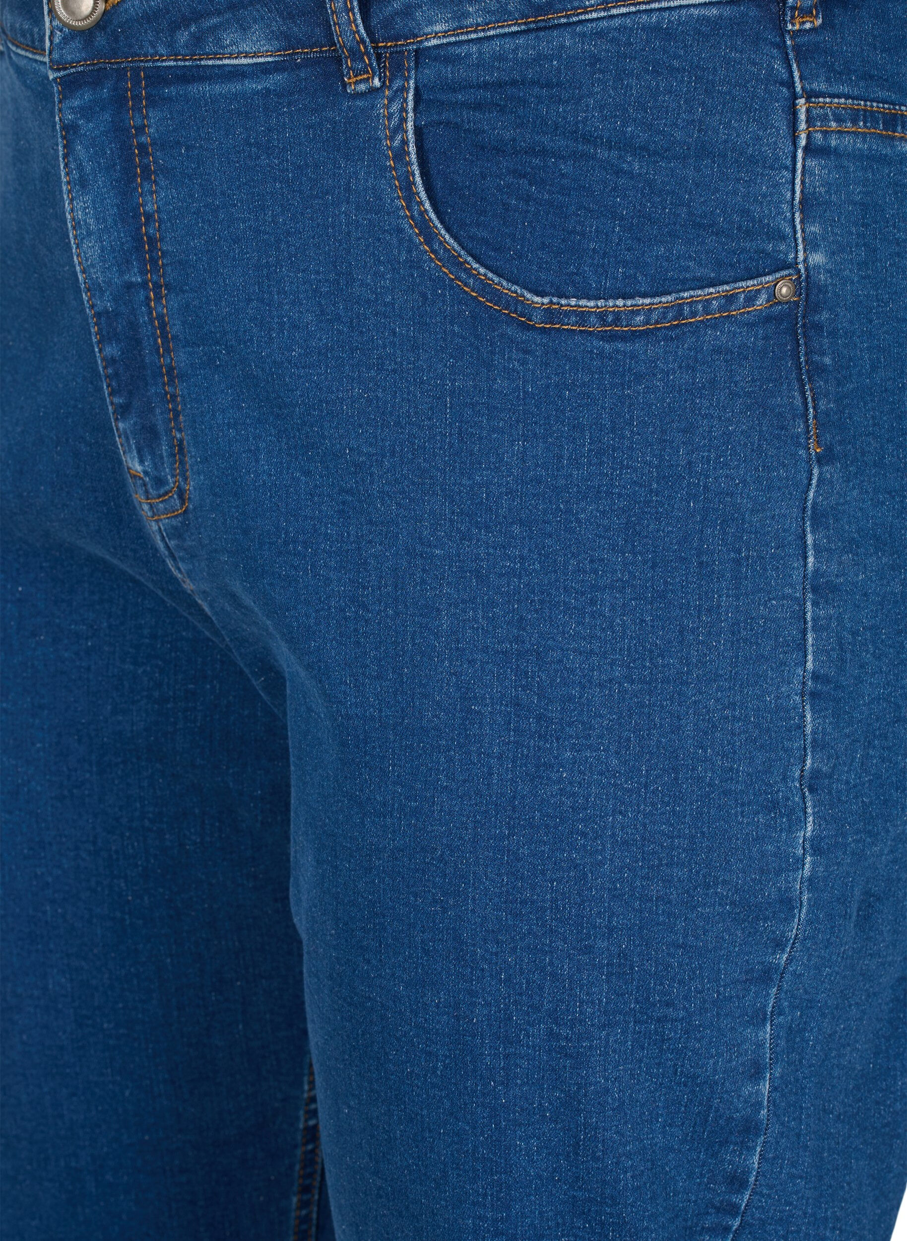 Zizzifashion Cropped Vera jeans with a straight fit, Blue, Packshot image number 2