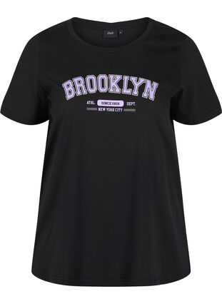 Cotton t-shirt with print, Black Brooklyn, Packshot image number 0