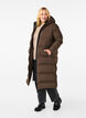 Long puffer winter coat with hood, Brown, Model image number 1
