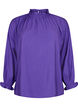 Long-sleeved viscose blouse with ruffles, Prism Violet, Packshot image number 0