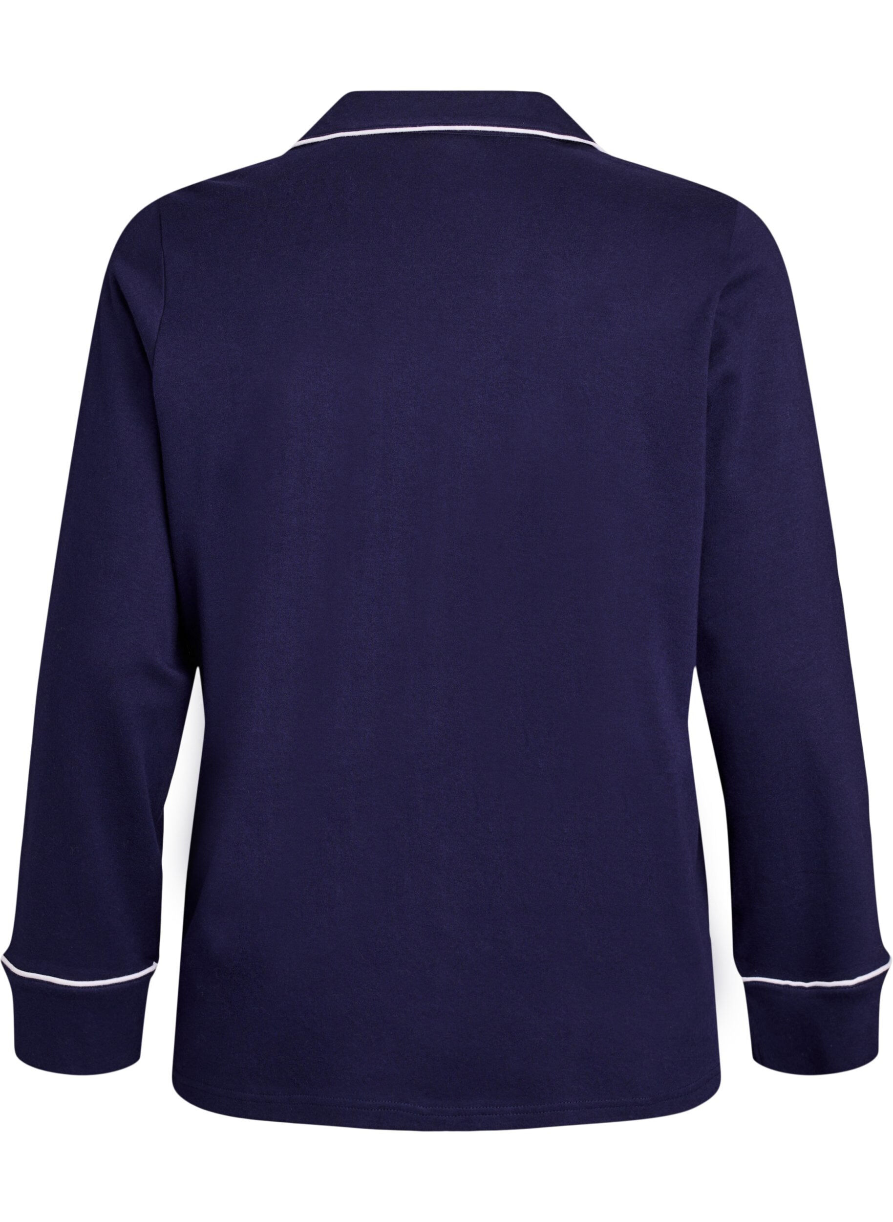 Zizzifashion Cotton pyjama shirt with chest pocket, Blue, Packshot image number 1