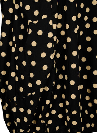 Short-sleeved cotton dress with floral print, Black W. dot, Packshot image number 3