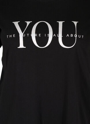 Organic cotton t-shirt with print, Black You, Packshot image number 2