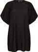 Short viscose dress with balloon sleeves, Black, Packshot image number 0