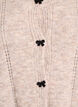 Cardigan with bow buttons and openwork pattern, Beige, Packshot image number 2