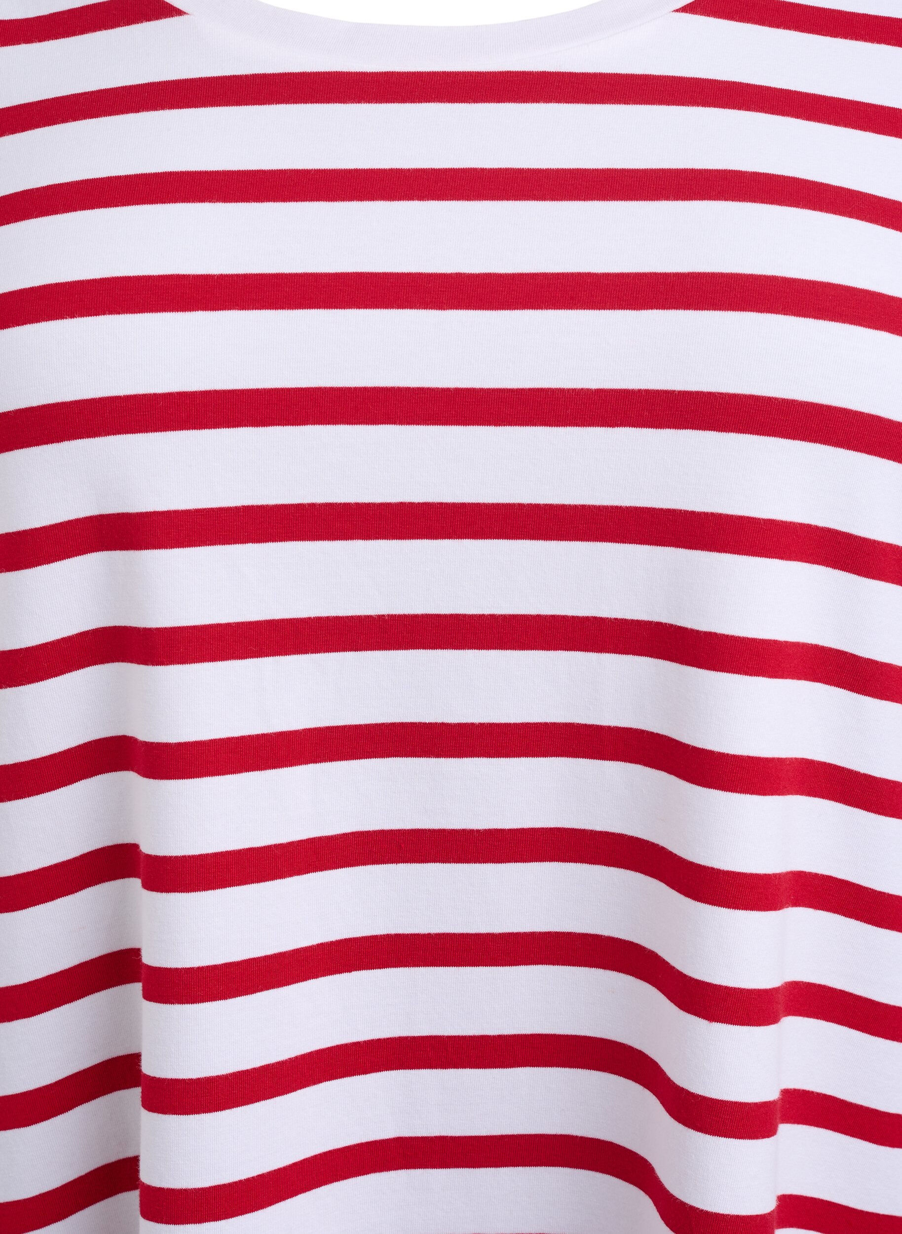 Zizzifashion Striped jersey dress with short sleeves, Red, Packshot image number 2