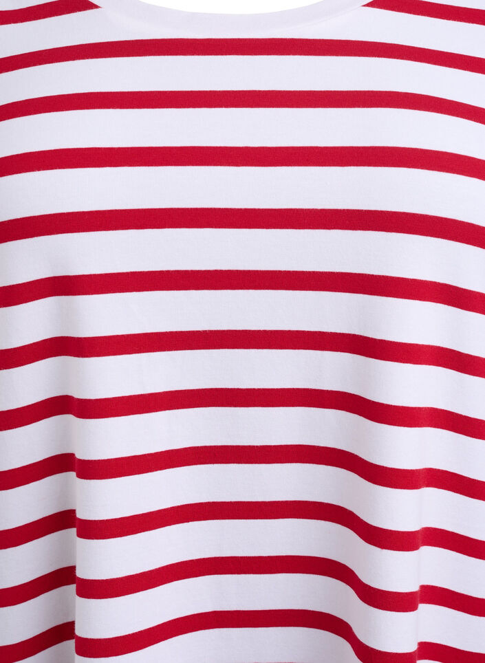 Striped jersey dress with short sleeves, Red, Packshot image number 2