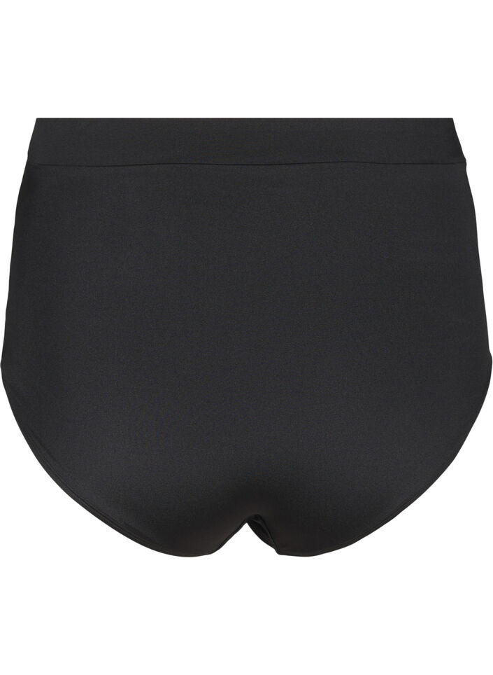 High-waisted bikini bottoms with ruching, Black, Packshot image number 1