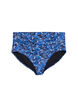 High-waisted bikini bottoms with pattern, Blue, Packshot image number 0