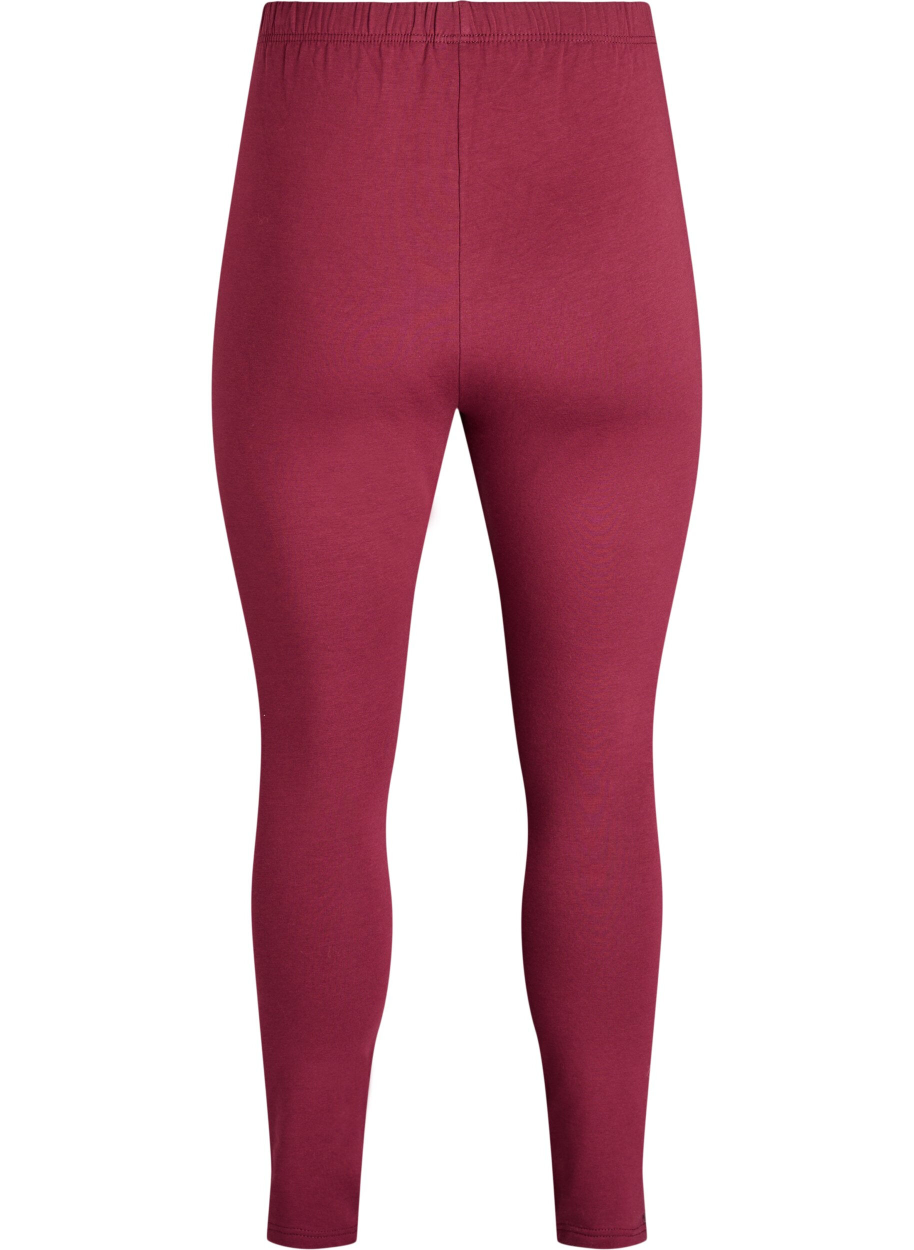 Zizzifashion Cotton leggings with lining, Dark Bordeaux, Packshot image number 1