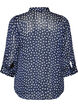 Patterned shirt with a stand-up collar and 3/4-sleeves, Blue, Packshot image number 1