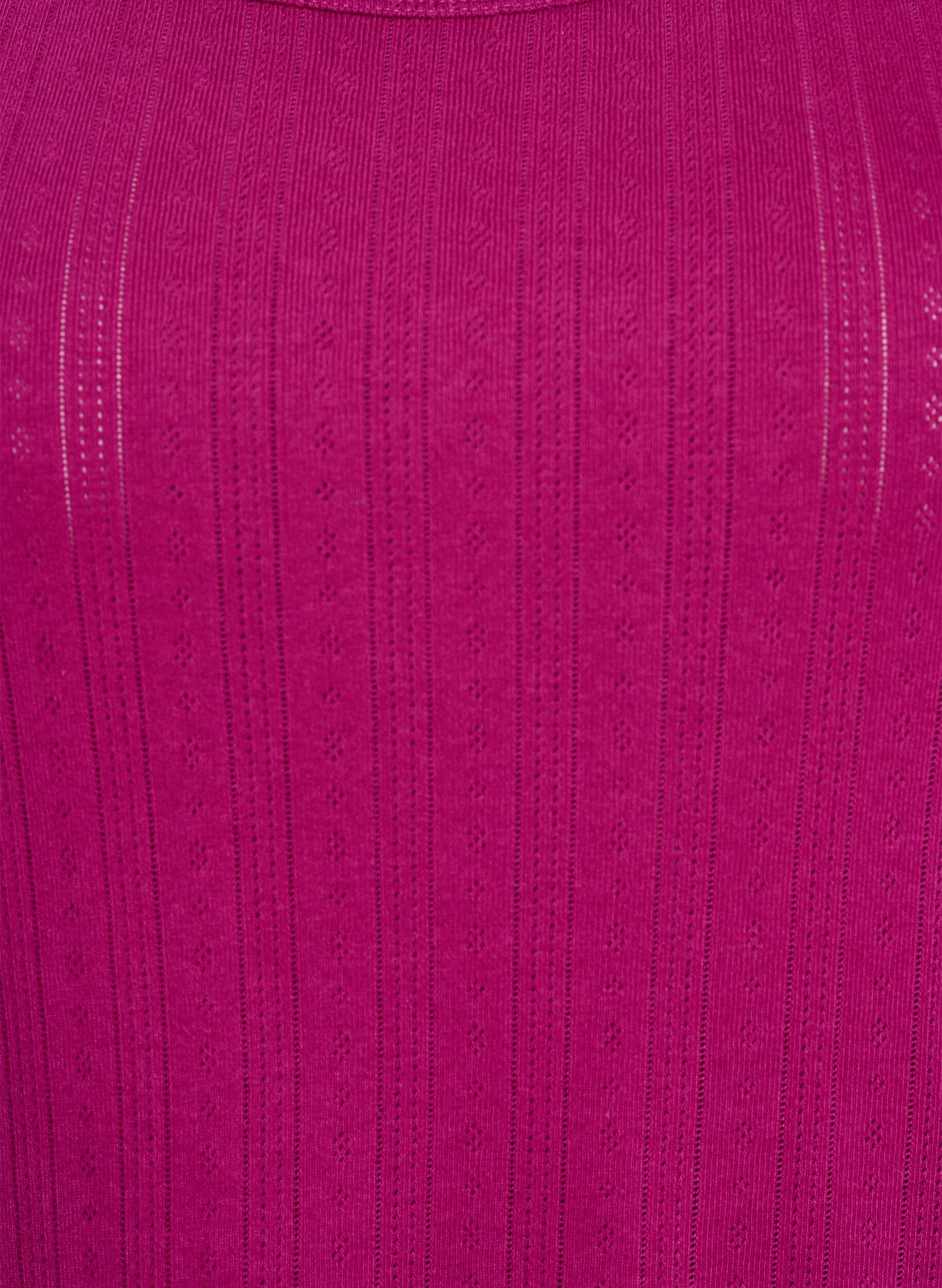 Zizzifashion Night top in organic cotton with a textured pattern, Pink, Packshot image number 2