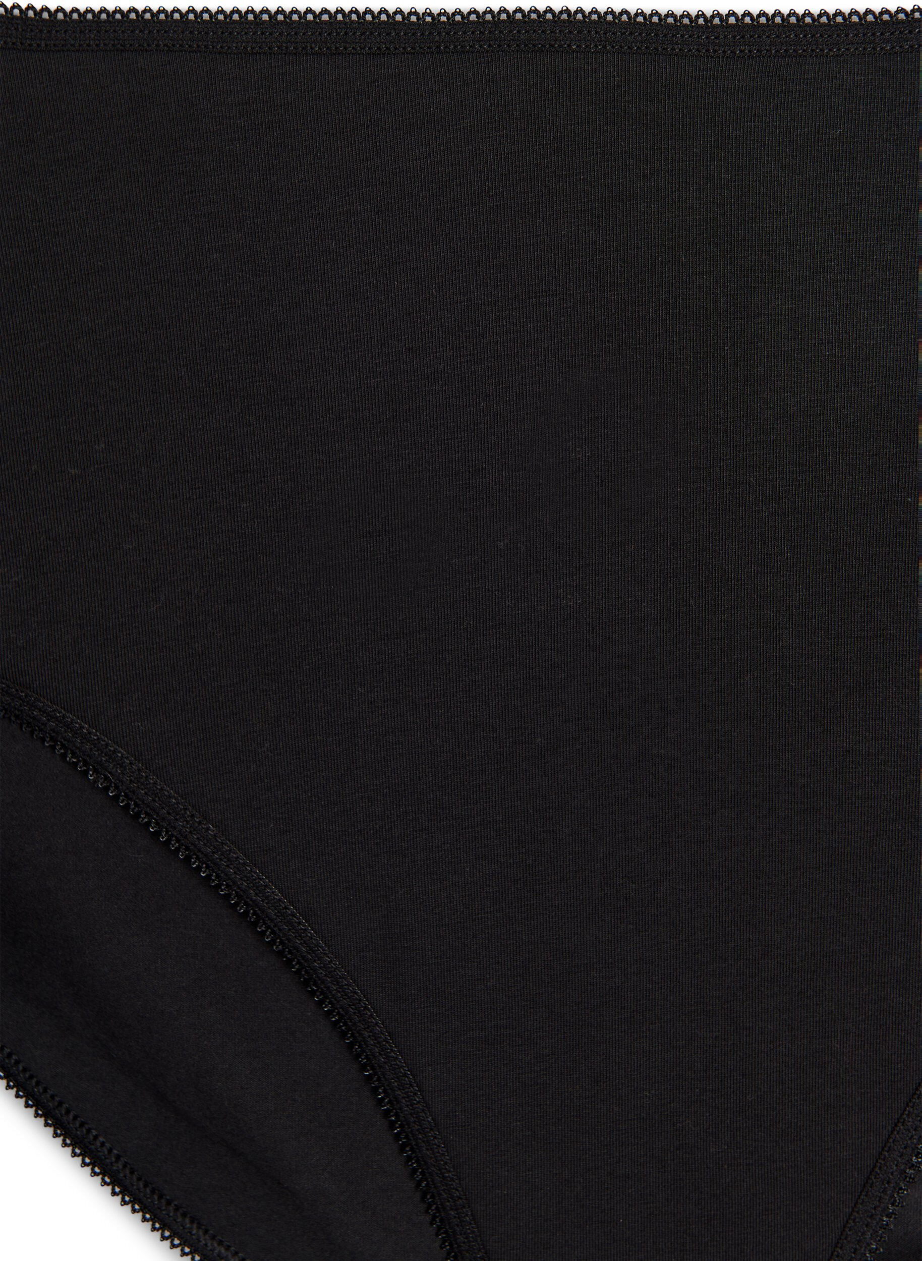 Zizzifashion 5-pack cotton panties with regular waist, Black, Packshot image number 3