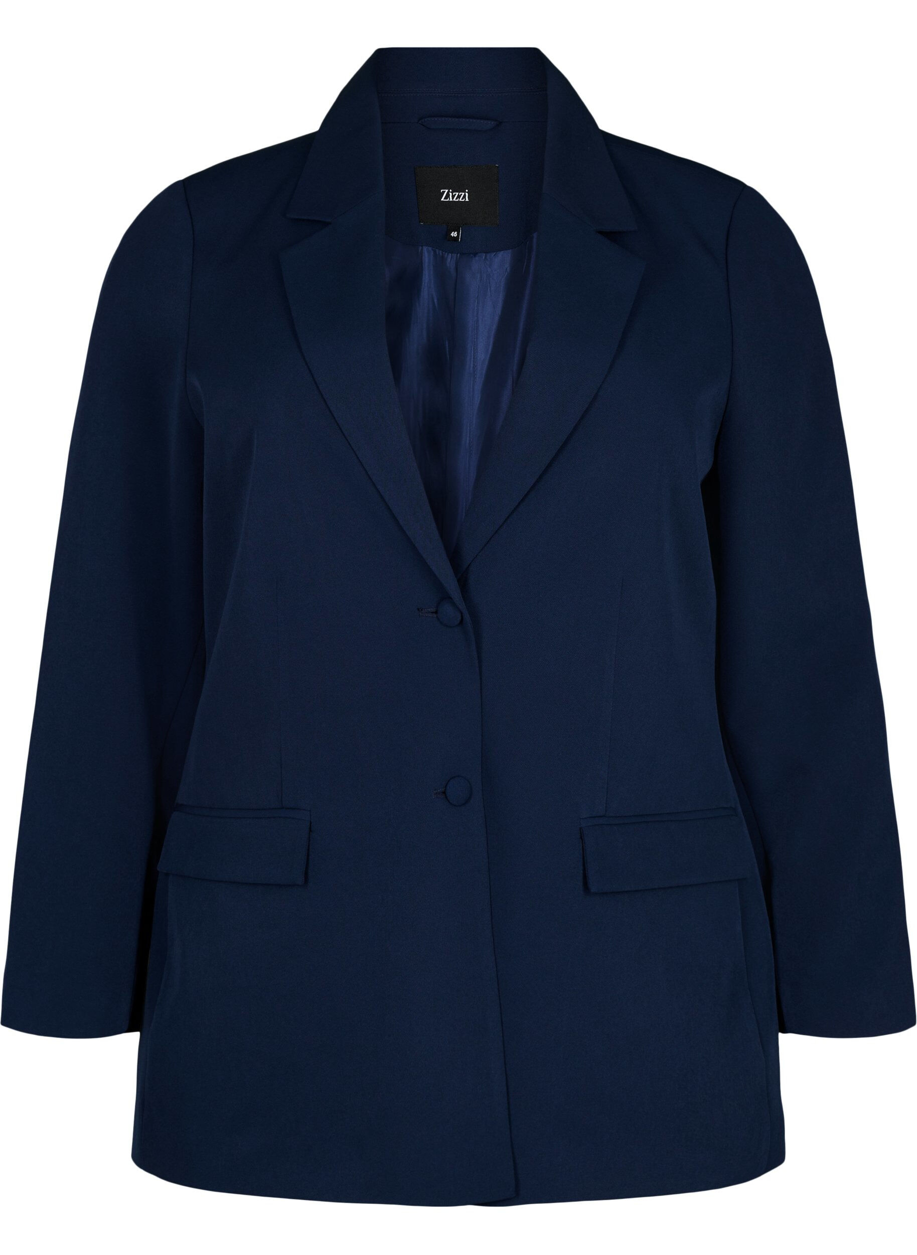 Zizzifashion Classic blazer with button closure, Navy Blazer, Packshot image number 0