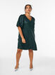Short sequin dress with puff sleeves, Green, Model image number 0