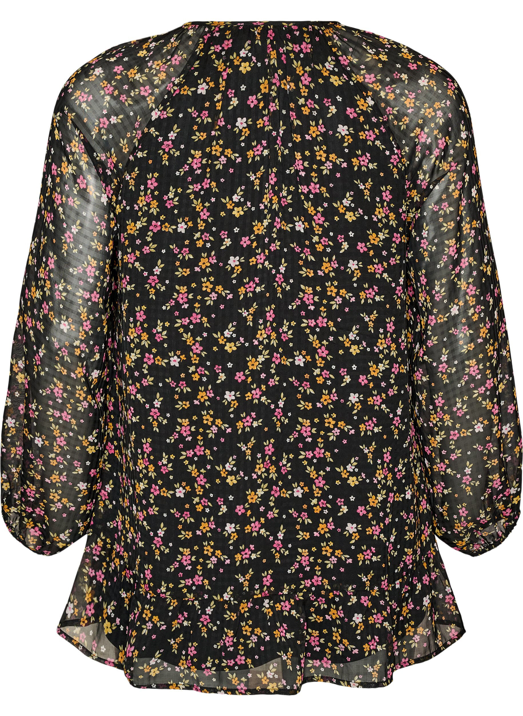 ZizzifashionFloral print A-line tunic, Black, Packshot image number 1