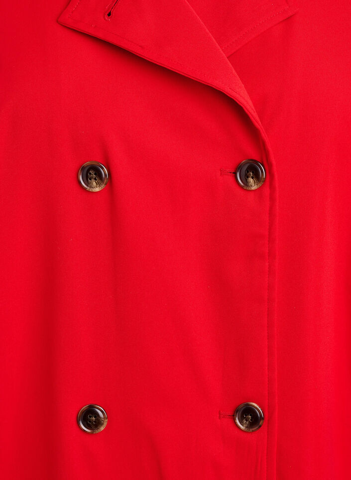 Short trench coat with pockets, Red, Packshot image number 2