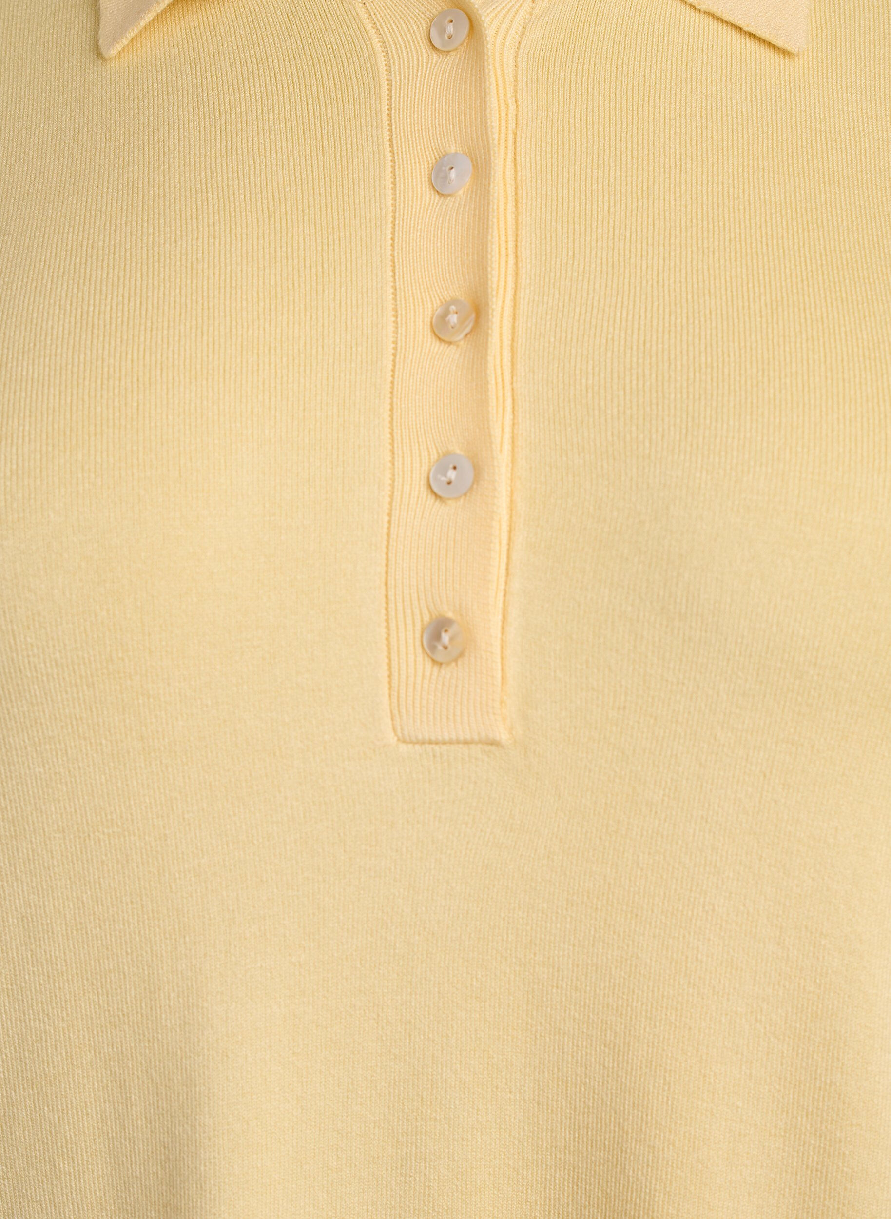 Zizzifashion Fine-knit polo shirt with short sleeves, Yellow, Packshot image number 2