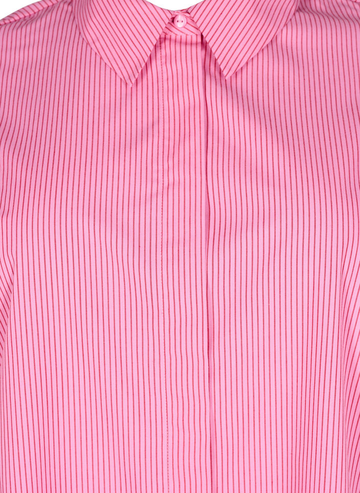 Loose long-sleeved shirt with stripes, Pink, Packshot image number 2