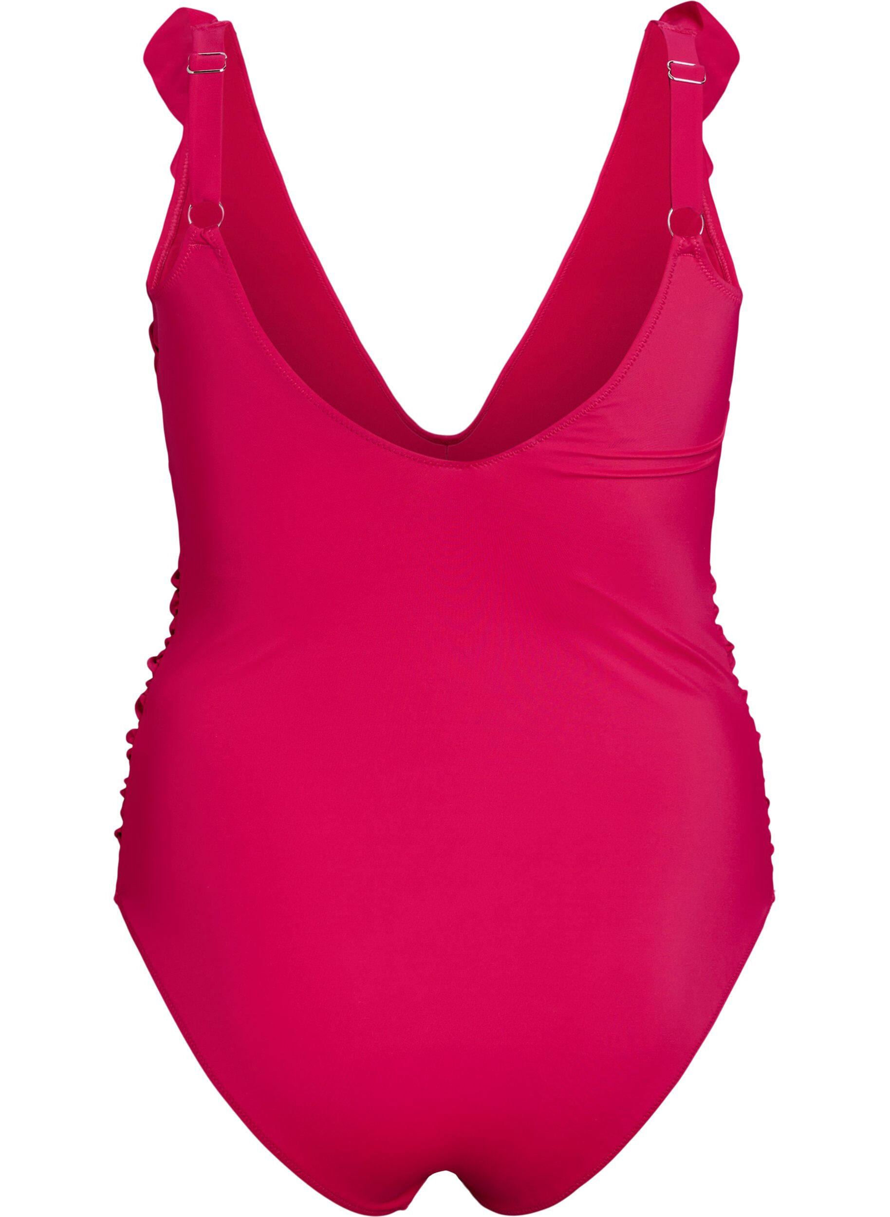 Zizzifashion Swimsuit with ruffles and removable inserts, Pink, Packshot image number 1