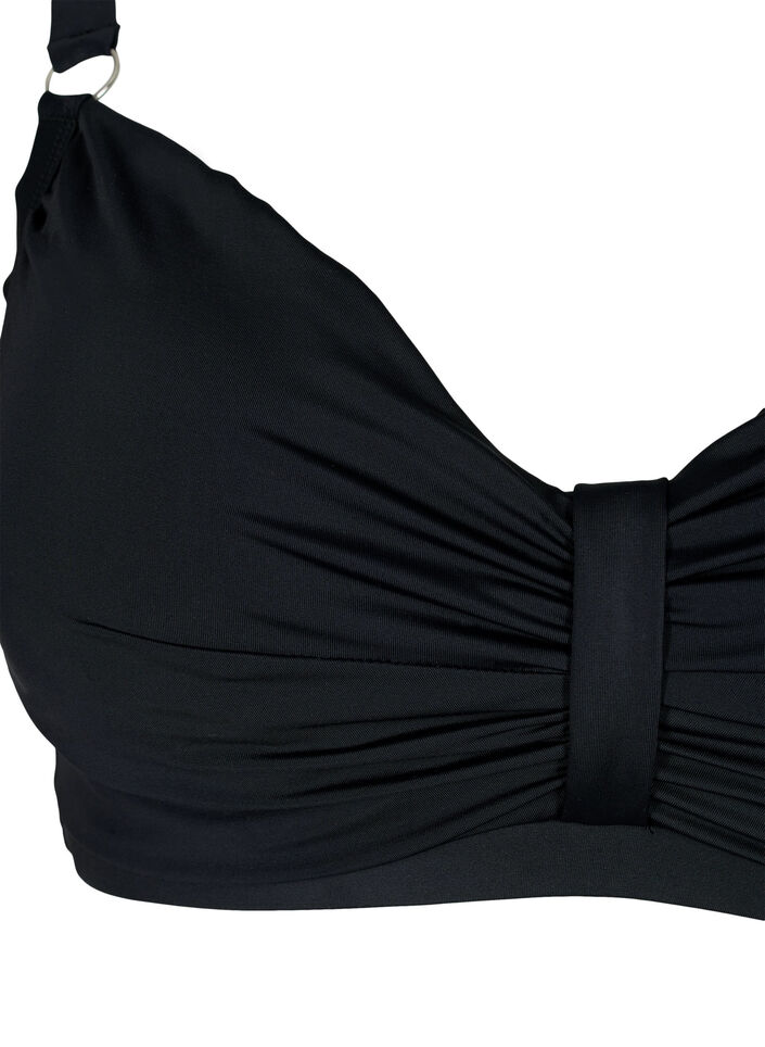 Underwire bikini bra with draping, Black, Packshot image number 2