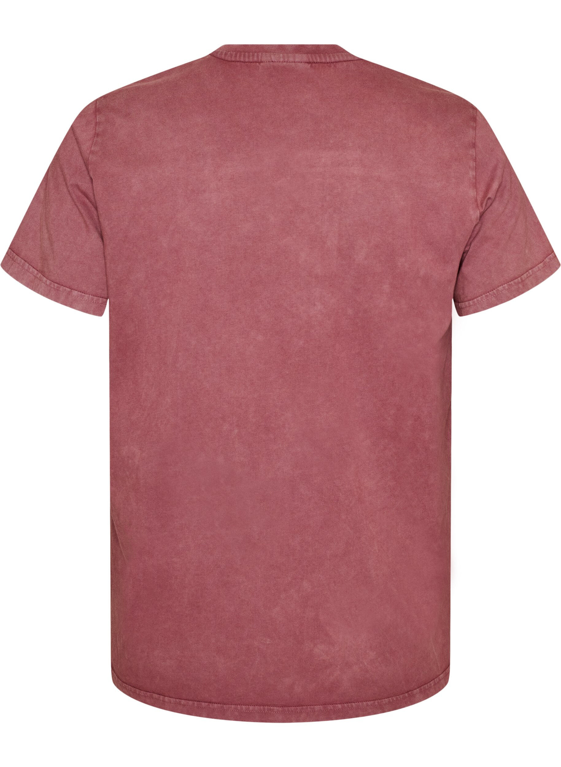 Zizzifashion Cotton T-shirt with front print and a washed look, Red, Packshot image number 1