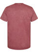 Cotton T-shirt with front print and a washed look, Red, Packshot image number 1