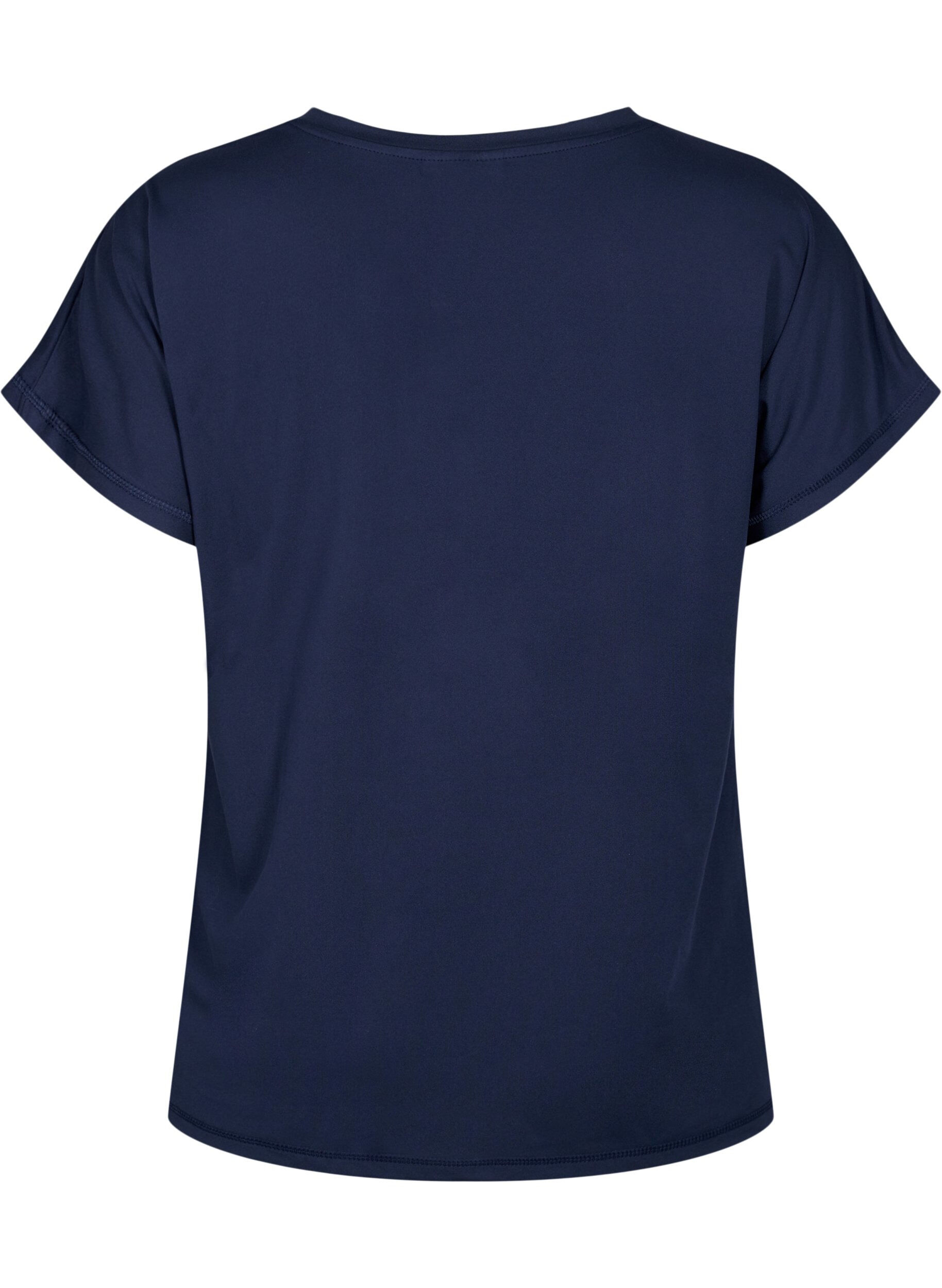 Zizzifashion Loose training t-shirt with v-neck, Blue, Packshot image number 1