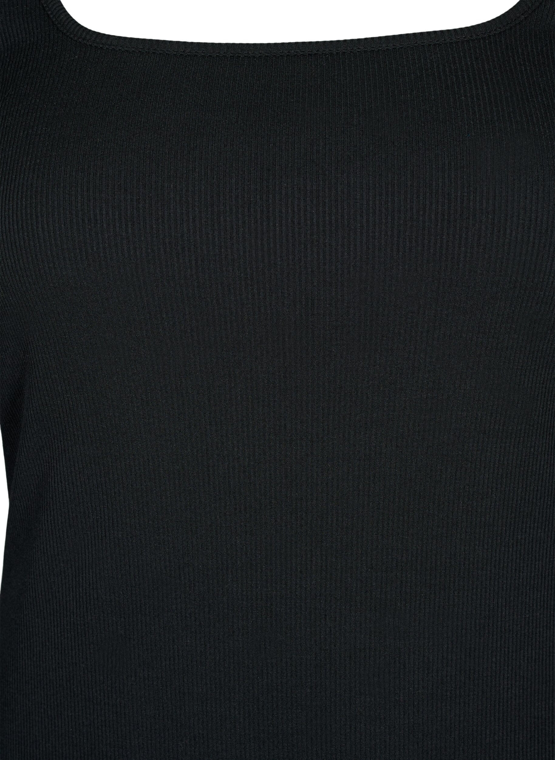 Zizzifashion Tight-fitting dress with long sleeves and a slit, Black, Packshot image number 2