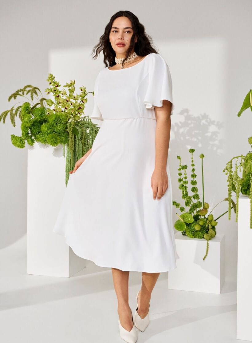 White midi dress, , Model, 1