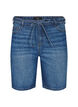 Straight fit denim shorts with tie belt, Blue, Packshot image number 0