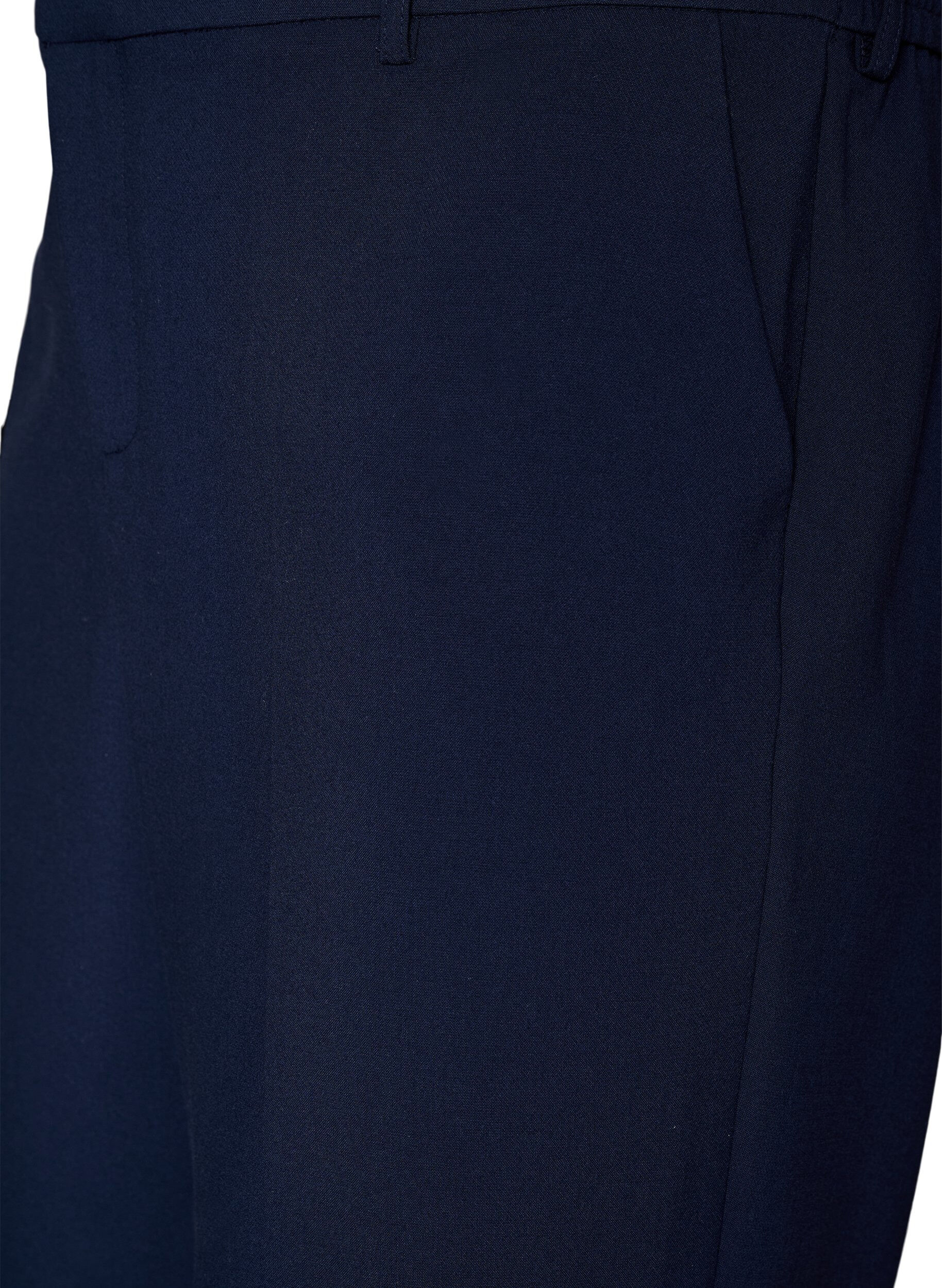 Zizzifashion Tailored trousers with a high waist and straight fit, Blue, Packshot image number 2