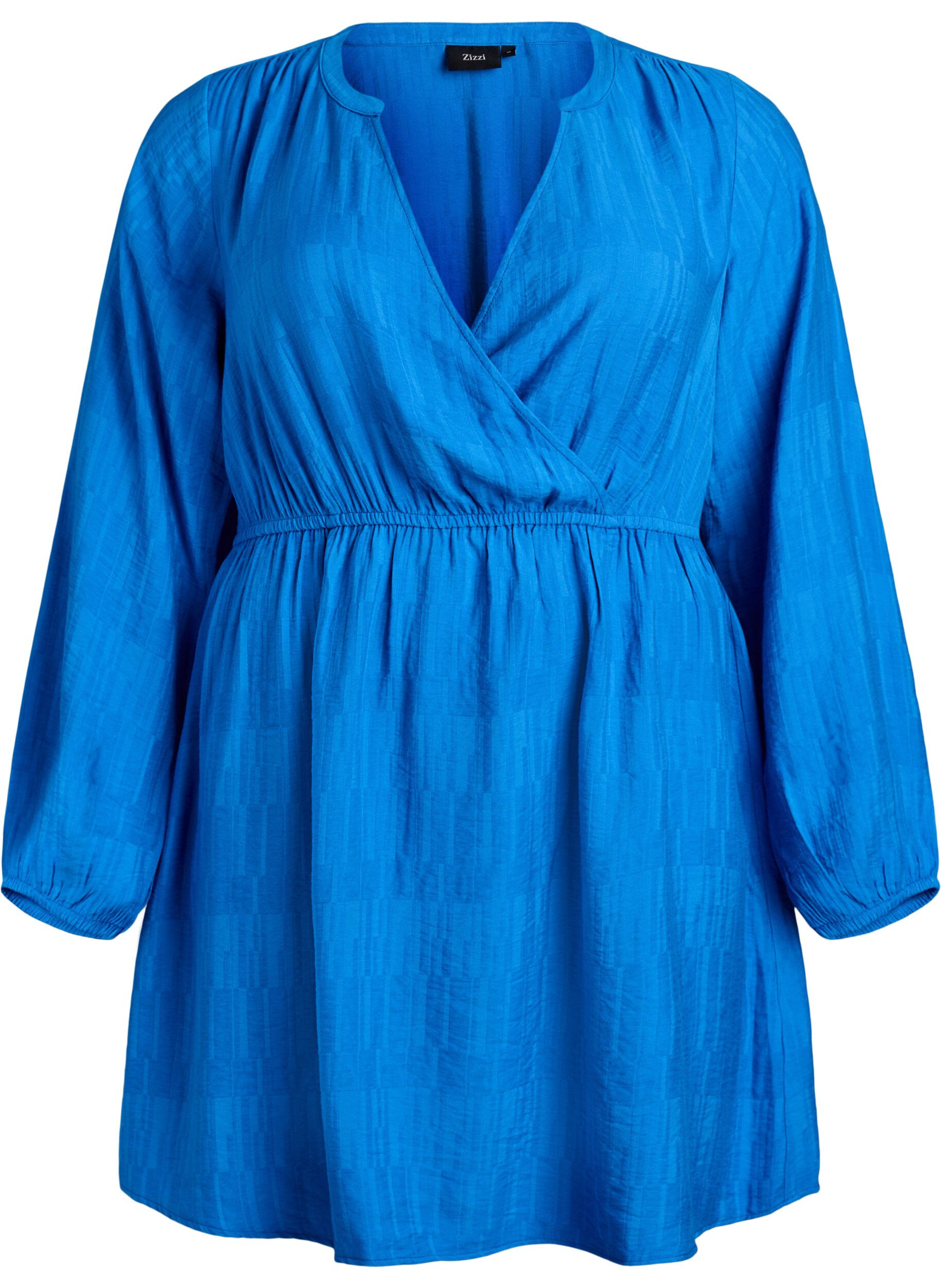 Short textured dress with wrap look